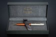 Ручка шариковая Parker Sonnet Sand Blasted Metal&Orange Lacquer
