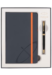 Набор Parker Sonnet Black GT (шариковая ручка + блокнот)